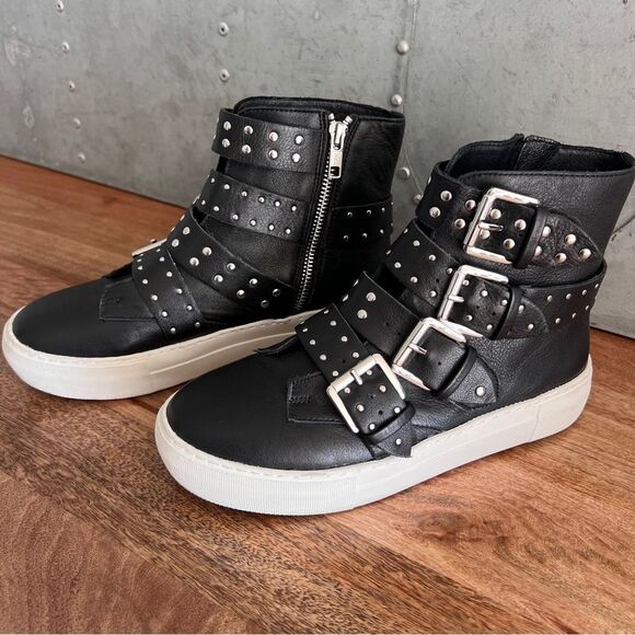 J/Slides NYC Studded High-Top Sneakers - Size 6 - Picture 2 of 10